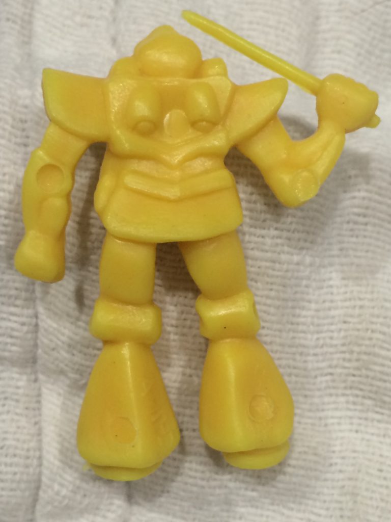 Yellow Robot with Sword Back